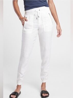 NWT Athleta Cabo Linen Jogger in White